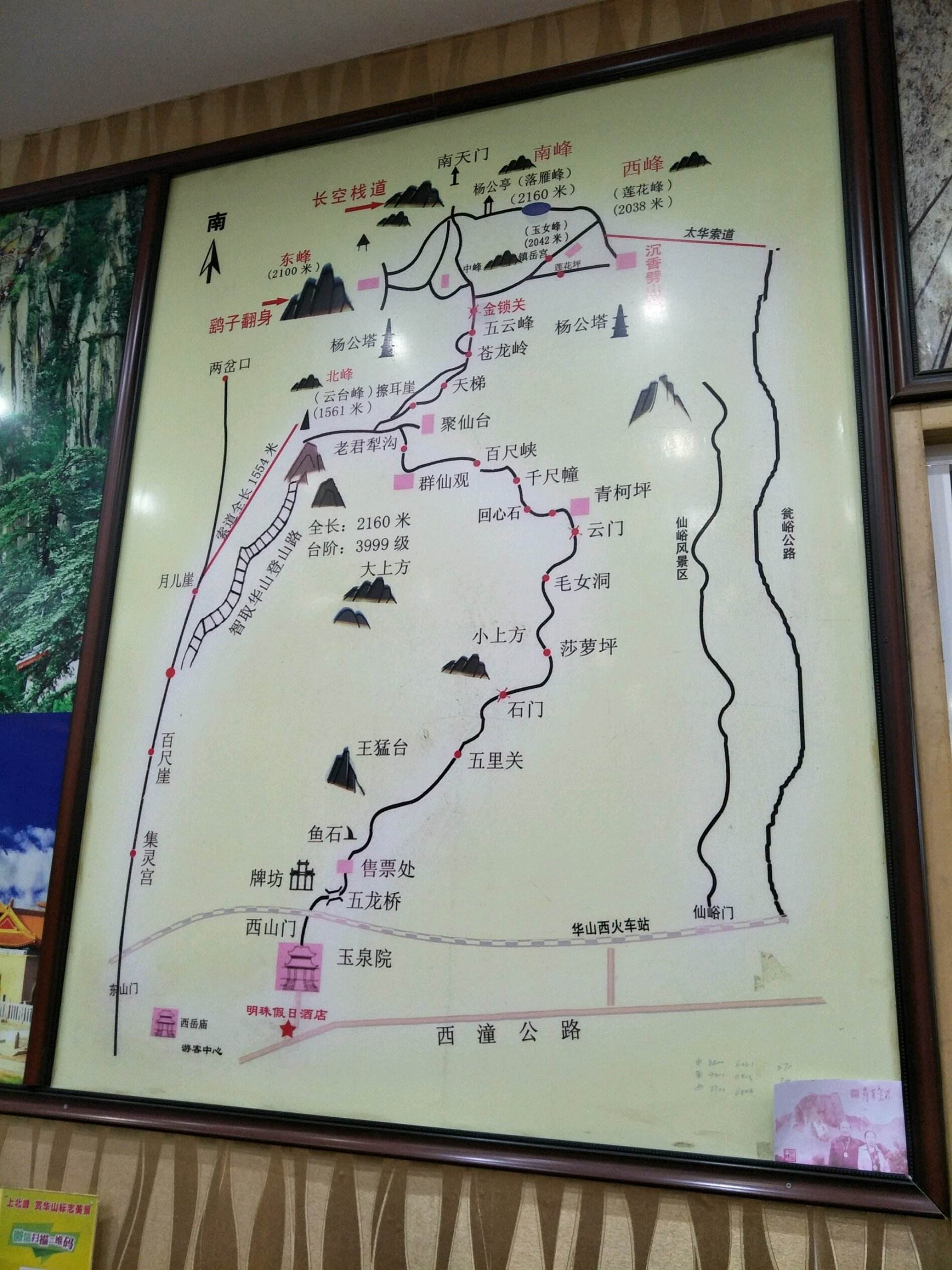 华山最佳登山路线图